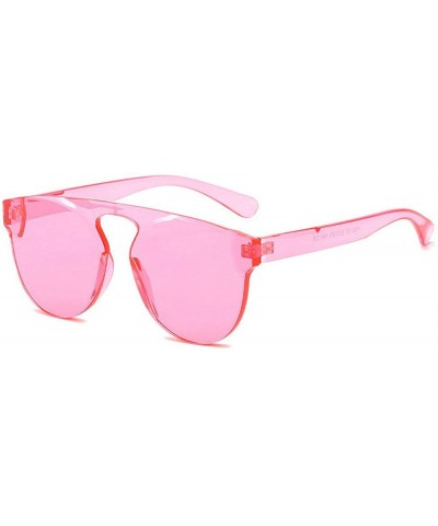 Oval Vintage Round Eyewear Women Brand Designer Retro Candy Color Party Sunglasses Eyewears - Pink - C818ME6LGE3 $21.80