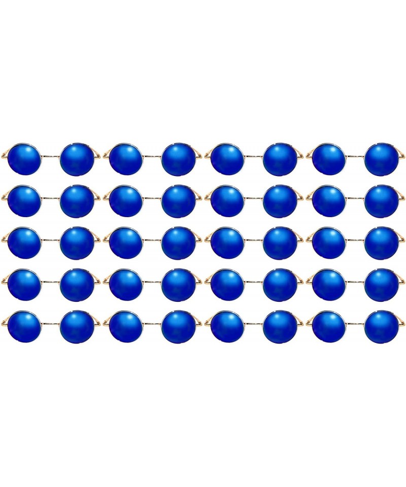 Round 20 Pieces Wholesale Lot Round Circle Small Sunglasses Retro Colored lens mixed colors - 45_gold_blue_mirror - CD18C9XE5...