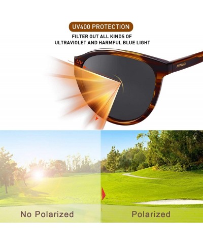 Round Women's Polarized Sunglasses 100% UV Protection Safety Glasses with Delicate Acetate Frame - CU18R0N3Z5W $28.02