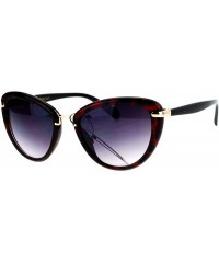 Cat Eye Luxury Designer Womens Cat Eye Sunglasses - Burgundy Tortoise - CH12M1U5IOB $12.52