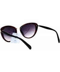 Cat Eye Luxury Designer Womens Cat Eye Sunglasses - Burgundy Tortoise - CH12M1U5IOB $12.52