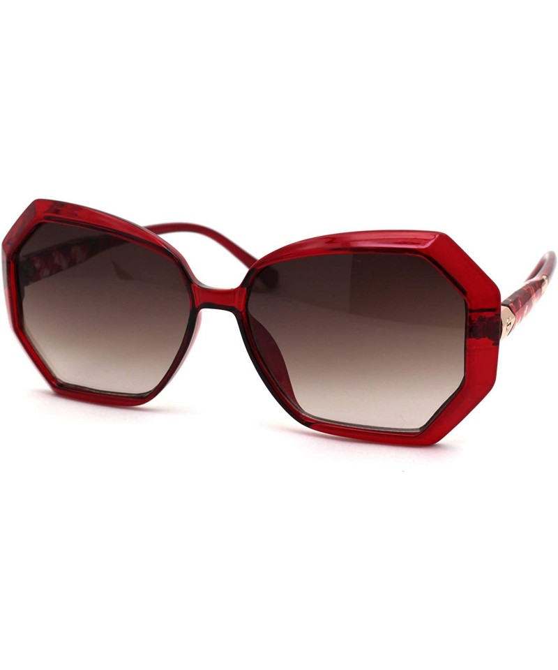 Butterfly Womens Classic 90s Chic Butterfly Plastic Sunglasses - Red Brown - CD18ZWQ29ND $10.97