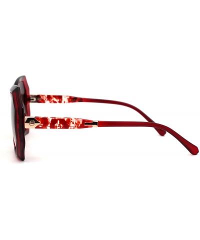 Butterfly Womens Classic 90s Chic Butterfly Plastic Sunglasses - Red Brown - CD18ZWQ29ND $10.97