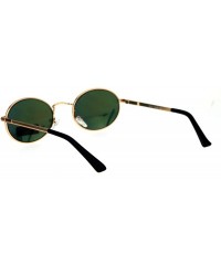 Round Mens 90s Gangster Rapper Mirror Lens Oval Retro Metal Rim Sunglasses - Gold Orange - C117Y0HHI8W $8.33