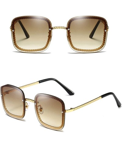 Oversized Polarized Sunglasses Fashion Protection Festival - Gold Brown - C318TQWQCA7 $39.46
