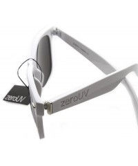 Wayfarer White Square Sunglasses for Men with Colored Reflective Mirror Lens - White / Yellow - CW116T5E7UV $9.22