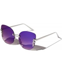 Rimless Rimless Snake Cat Eye Sunglasses - Purple - CL19746QQO3 $16.50