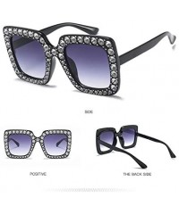 Square elton john oversized sunglasses for women crystal Diamond Rhinestone bling Thick Frame square glasses - CD196E0XHIT $1...