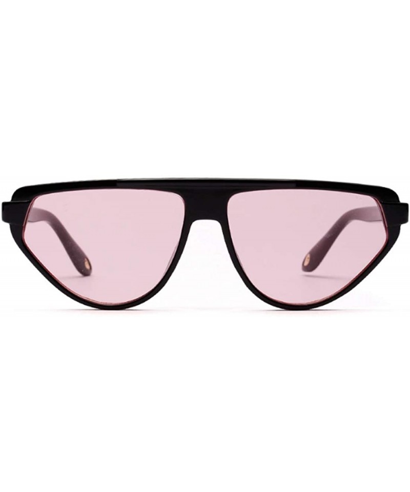 Oval Retro Vintage Women's Cat Eye Sunglasses Plastic Frame Eyewear UV400 - Pink - CI18NCD8SXD $8.05