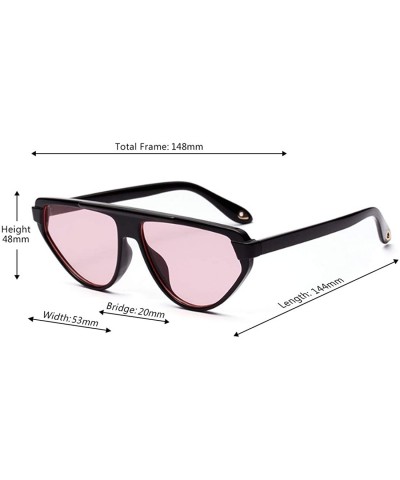 Oval Retro Vintage Women's Cat Eye Sunglasses Plastic Frame Eyewear UV400 - Pink - CI18NCD8SXD $8.05