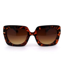 Rectangular Womens Mod Thick Plastic Rectangular Fashion Sunglasses - Tortoise Brown - C718YLD85E6 $9.90