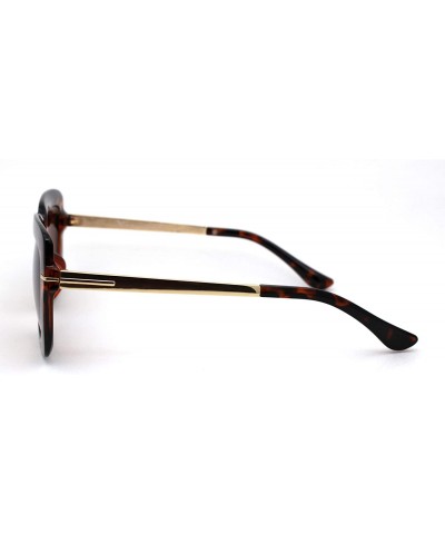 Rectangular Womens Mod Thick Plastic Rectangular Fashion Sunglasses - Tortoise Brown - C718YLD85E6 $9.90