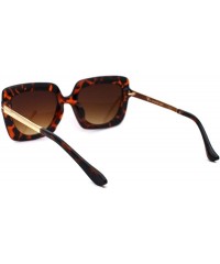 Rectangular Womens Mod Thick Plastic Rectangular Fashion Sunglasses - Tortoise Brown - C718YLD85E6 $9.90