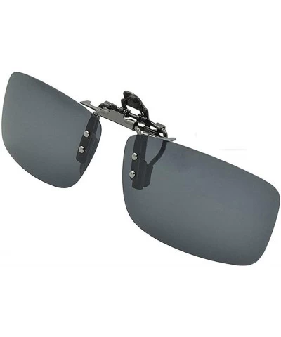 Square Women Men Driver Polarized Night Vision Lens Clips on Goggles Sunglasses Sunglasses - Black Gray Small - CR18S95AU6X $...