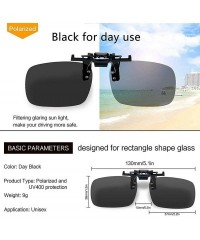 Square Women Men Driver Polarized Night Vision Lens Clips on Goggles Sunglasses Sunglasses - Black Gray Small - CR18S95AU6X $...