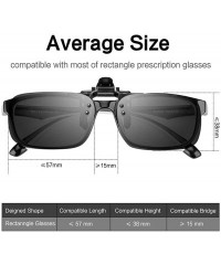 Square Women Men Driver Polarized Night Vision Lens Clips on Goggles Sunglasses Sunglasses - Black Gray Small - CR18S95AU6X $...