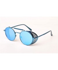 Round Retro Steampunk Sunglasses Round Designer Steam Punk Metal Shields Men Women UV400 Gafas De Sol 086M - CM1985DR83H $57.47