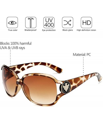 Goggle Womens Oversized Fashion Sunglasses Vintage Glasses for Driving Outdoor - Leopard Print - CH18RQGD8DZ $10.16