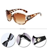 Goggle Womens Oversized Fashion Sunglasses Vintage Glasses for Driving Outdoor - Leopard Print - CH18RQGD8DZ $10.16