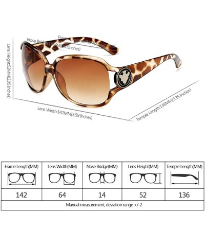 Goggle Womens Oversized Fashion Sunglasses Vintage Glasses for Driving Outdoor - Leopard Print - CH18RQGD8DZ $10.16