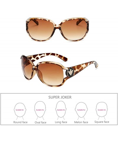 Goggle Womens Oversized Fashion Sunglasses Vintage Glasses for Driving Outdoor - Leopard Print - CH18RQGD8DZ $10.16