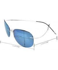 Aviator Rimless Titanium Frame Polarized Sunglasses - Aviator Gold Frame - CN18LT2UYQX $35.44