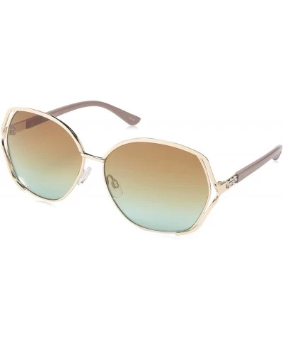 Square Women's R3287 Geometric Vented Metal Sunglasses with Rhinestone Temple - Enamel Arms & 100% UV Protection - 60 mm - C5...
