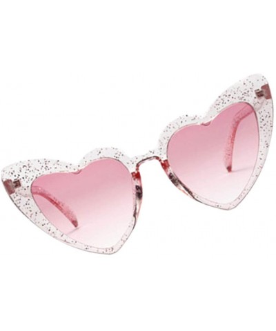 Oval 1pc Heart Sunglasses Fashion Love Heart Heart Sunglasses Love Heart Fashion Eyewear for Women Lady Adult(Pink) - C6196LW...