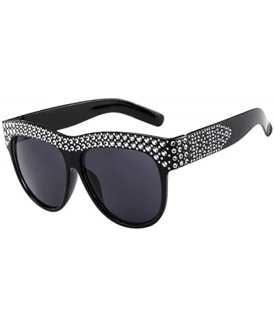 Rimless Unisex Fashion Patchwork Big Frame Sunglasses-Women Men Vintage Retro Glasses - D - C918Q540EHR $8.29