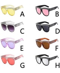 Rimless Unisex Fashion Patchwork Big Frame Sunglasses-Women Men Vintage Retro Glasses - D - C918Q540EHR $8.29