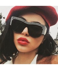 Rimless Unisex Fashion Patchwork Big Frame Sunglasses-Women Men Vintage Retro Glasses - D - C918Q540EHR $8.29