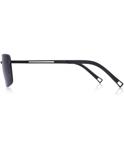 Square Men Polarized Sunglasses Outdoor Fishing Vintage Rectangular Driving Sunglasses - Black - CM18A37USU9 $20.55