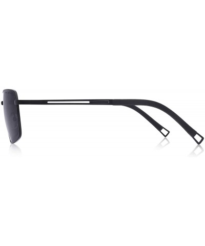 Square Men Polarized Sunglasses Outdoor Fishing Vintage Rectangular Driving Sunglasses - Black - CM18A37USU9 $38.46