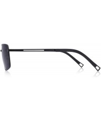 Square Men Polarized Sunglasses Outdoor Fishing Vintage Rectangular Driving Sunglasses - Black - CM18A37USU9 $38.46