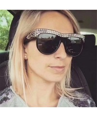 Rimless Unisex Fashion Patchwork Big Frame Sunglasses-Women Men Vintage Retro Glasses - D - C918Q540EHR $8.29