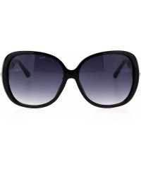 Butterfly Womens Pearl Jewel Arm Thick Plastic Butterfly Diva Sunglasses - Black Smoke - CV18TCM86W7 $10.45