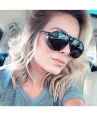 Semi-rimless Fashion Oversized Square Aviator Polarized Sunglasses Style Frame UV400 Protection Eyewear - Black - CM18OZ2XYNC...