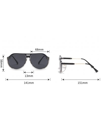 Semi-rimless Fashion Oversized Square Aviator Polarized Sunglasses Style Frame UV400 Protection Eyewear - Black - CM18OZ2XYNC...