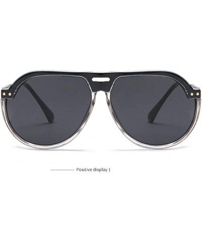 Semi-rimless Fashion Oversized Square Aviator Polarized Sunglasses Style Frame UV400 Protection Eyewear - Black - CM18OZ2XYNC...