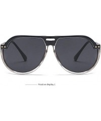 Semi-rimless Fashion Oversized Square Aviator Polarized Sunglasses Style Frame UV400 Protection Eyewear - Black - CM18OZ2XYNC...