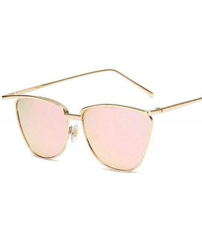 Oversized New Arrival 2019 Cateye Sunglasses Women Metal Vintage Luxury BlackGray - Goldpink - CN18Y4SIITU $18.27