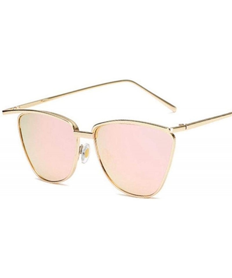 Oversized New Arrival 2019 Cateye Sunglasses Women Metal Vintage Luxury BlackGray - Goldpink - CN18Y4SIITU $9.02