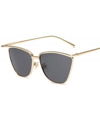 Oversized New Arrival 2019 Cateye Sunglasses Women Metal Vintage Luxury BlackGray - Goldpink - CN18Y4SIITU $9.02