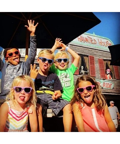 Square Bulk 12 Pack Neon Retro Sunglasses Unisex Adult Kids Party Favors Decor Glasses - Kids Mult - CW18RDXMX2D $34.85