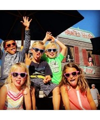 Square Bulk 12 Pack Neon Retro Sunglasses Unisex Adult Kids Party Favors Decor Glasses - Kids Mult - CW18RDXMX2D $34.85