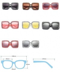 Goggle Women Sunglasses Crystal Brand Designer Oversized Square Sunglasses - C3 - CW18CQL3U02 $9.54