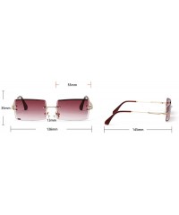 Square Fashion Small Rectangle Sunglasses Women Ultralight Candy Color Rimless Ocean Sun Glasses - Tea - CO18UNML8KN $11.37