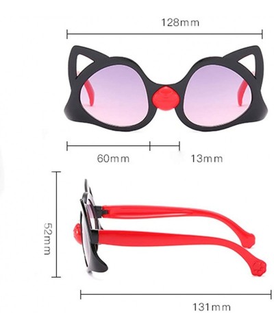 Shield Cute Cartoon Cat Kitty Design Children Vintage Eye Sunglasses Retro Eyewear Fashion Radiation Protection - CU196HH6HDU...