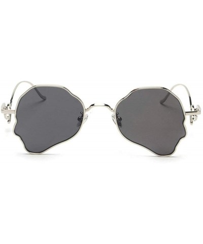 Oval Chic Women Brand Design Irregular Oval Transparent Party Sunglasses - Silver&gray - CQ18LNRD6IQ $24.49