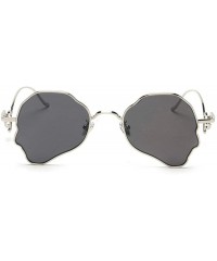 Oval Chic Women Brand Design Irregular Oval Transparent Party Sunglasses - Silver&gray - CQ18LNRD6IQ $13.06